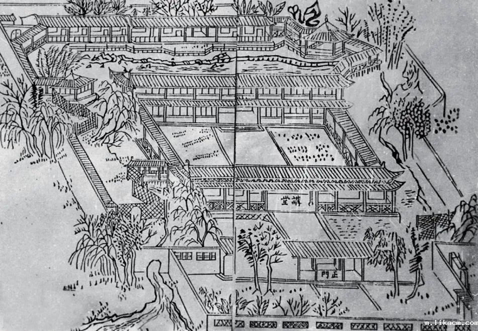 说明: 上海县志刊载的龙门书院校景_20221027180741